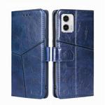 For Motorola Moto G73 5G Geometric Stitching Leather Phone Case(Blue)