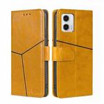 For Motorola Moto G73 5G Geometric Stitching Leather Phone Case(Yellow)