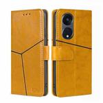 For OPPO Reno8 T 5G/A1 Pro 5G Geometric Stitching Leather Phone Case(Yellow)