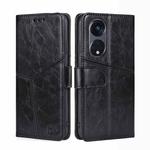 For OPPO Reno8 T 5G/A1 Pro 5G Geometric Stitching Leather Phone Case(Black)
