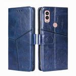 For Kyocera Android One S10 Geometric Stitching Leather Phone Case(Blue)