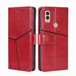 For Kyocera Android One S10 Geometric Stitching Leather Phone Case(Red)