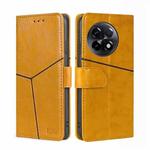 For OnePlus Ace 2/11R Geometric Stitching Leather Phone Case(Yellow)