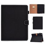For iPad 4 / 3 / 2 Solid Color Tablet PC Universal Magnetic Horizontal Flip Leather Case with Card Slots & Holder(Black)
