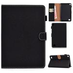 For Kindle Fire 7(2015/2017/2019) Solid Color Tablet PC Universal Magnetic Horizontal Flip Leather Case with Card Slots & Holder(Black)