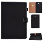 For Galaxy Tab A 10.1(2016) T580 Solid Color Tablet PC Universal Magnetic Horizontal Flip Leather Case with Card Slots & Holder(Black)