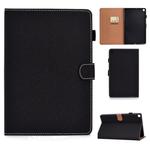 For Galaxy Tab A 10.1(2019) T510 Solid Color Tablet PC Universal Magnetic Horizontal Flip Leather Case with Card Slots & Holder(Black)