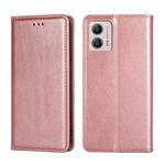 For Motorola Moto G53 5G/G13 4G/G23 4G Gloss Oil Solid Color Magnetic Leather Phone Case(Rose Gold)