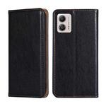 For Motorola Moto G53 5G/G13 4G/G23 4G Gloss Oil Solid Color Magnetic Leather Phone Case(Black)