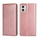 For Motorola Moto G73 5G Gloss Oil Solid Color Magnetic Leather Phone Case(Rose Gold)