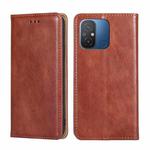 For Xiaomi Redmi 12C 4G Gloss Oil Solid Color Magnetic Leather Phone Case(Brown)