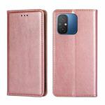 For Xiaomi Redmi 12C 4G Gloss Oil Solid Color Magnetic Leather Phone Case(Rose Gold)