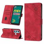 For Infinix Hot 11 Skin-feel Embossed Leather Phone Case(Red)