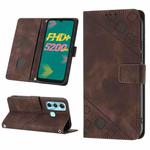 For Infinix Hot 11 Skin-feel Embossed Leather Phone Case(Brown)