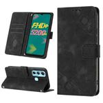 For Infinix Hot 11 Skin-feel Embossed Leather Phone Case(Black)