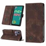 For Infinix Hot 11s Skin-feel Embossed Leather Phone Case(Brown)