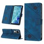 For Infinix Hot 11s NFC X6812B Skin-feel Embossed Leather Phone Case(Blue)