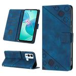 For Infinix Hot 12 Play / Hot 12 Play NFC Skin-feel Embossed Leather Phone Case(Blue)