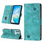 For Infinix Hot 12i X665 Skin-feel Embossed Leather Phone Case(Green)