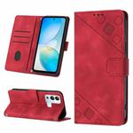 For Infinix Hot 12i X665 Skin-feel Embossed Leather Phone Case(Red)