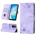 For Infinix Hot 12 X6817 Skin-feel Embossed Leather Phone Case(Light Purple)