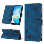 For Infinix Hot 12 X6817 Skin-feel Embossed Leather Phone Case(Blue)