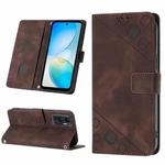 For Infinix Hot 12 X6817 Skin-feel Embossed Leather Phone Case(Brown)