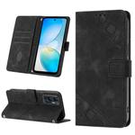 For Infinix Hot 12 X6817 Skin-feel Embossed Leather Phone Case(Black)