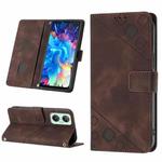 For Infinix Hot 20 5G X666 Skin-feel Embossed Leather Phone Case(Brown)
