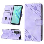 For Infinix Hot 20 Play Skin-feel Embossed Leather Phone Case(Light Purple)