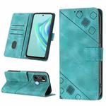 For Infinix Hot 20 Play Skin-feel Embossed Leather Phone Case(Green)