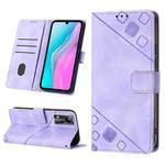 For Infinix Note 11 Skin-feel Embossed Leather Phone Case(Light Purple)