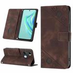 For Infinix Note 20i X665E Skin-feel Embossed Leather Phone Case(Brown)