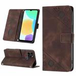 For Infinix Smart 6 Skin-feel Embossed Leather Phone Case(Brown)