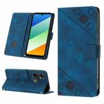 For Infinix Smart 6 Plus X6823 Skin-feel Embossed Leather Phone Case(Blue)