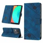 For Infinix Smart 7 X6515 Skin-feel Embossed Leather Phone Case(Blue)