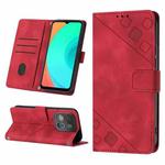 For Infinix Smart 7 X6515 Skin-feel Embossed Leather Phone Case(Red)