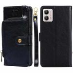 For Motorola Moto G53 5G/G13 4G/G23 4G Zipper Bag Leather Phone Case(Black)