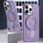 For iPhone 14 Pro 360 Degree Rotation Holder MagSafe Magnetic Phone Case(Purple)
