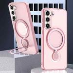 For Samsung Galaxy S23 5G 360 Degree Rotation Holder MagSafe Magnetic Phone Case(Pink)