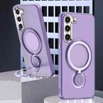 For Samsung Galaxy S22+ 5G 360 Degree Rotation Holder MagSafe Magnetic Phone Case(Purple)