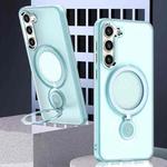 For Samsung Galaxy S22+ 5G 360 Degree Rotation Holder MagSafe Magnetic Phone Case(Light Blue)