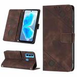 For Tecno Camon 18i Skin-feel Embossed Leather Phone Case(Brown)