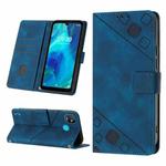 For Tecno Pop 5 Go Skin-feel Embossed Leather Phone Case(Blue)