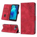 For Tecno Pop 5 Go Skin-feel Embossed Leather Phone Case(Red)