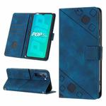 For Tecno Pop 5P Skin-feel Embossed Leather Phone Case(Blue)