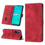 For Tecno Pop 5P Skin-feel Embossed Leather Phone Case(Red)