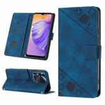 For Tecno Spark 8 Skin-feel Embossed Leather Phone Case(Blue)