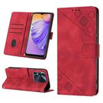 For Tecno Spark 8 Skin-feel Embossed Leather Phone Case(Red)