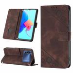For Tecno Spark 8P Skin-feel Embossed Leather Phone Case(Brown)